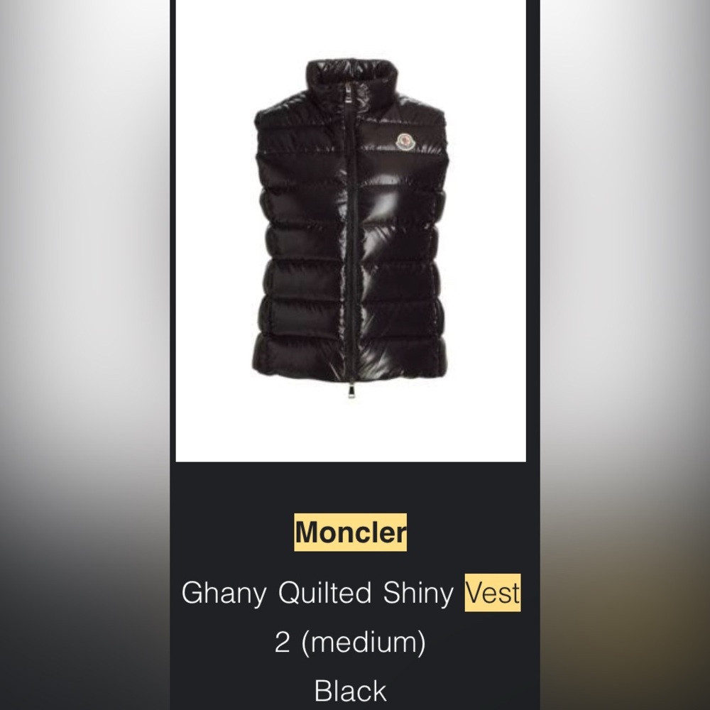 Moncler Black Puffer vest